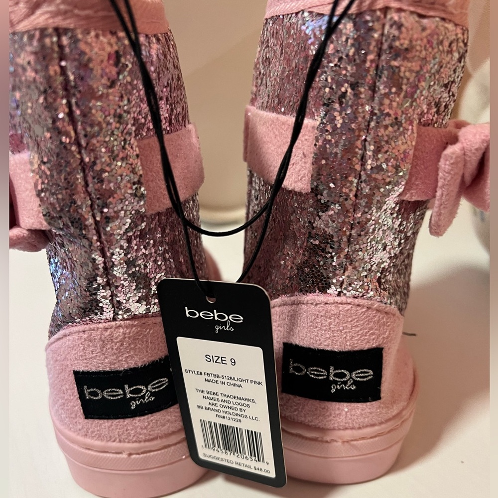 Toddler Bebe girl’s pink winter boots size 9